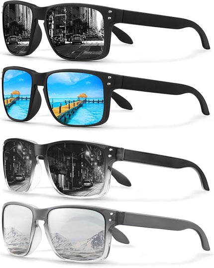 KUGUAOK Polarized Square Sunglasses For Men and Women Matte Finish Sun Glasses UV Protection Glasses