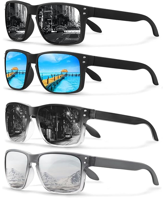 KUGUAOK Polarized Square Sunglasses For Men and Women Matte Finish Sun Glasses UV Protection Glasses