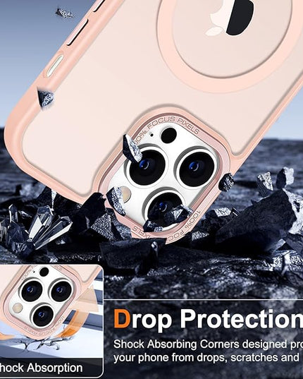 Hython Case for iPhone 14 Pro Case Magnetic Translucent Matte Phone Cases 6.1" [Compatible with MagSafe] Thin Slim Fit Shockproof Bumper Hard Protective Cover for Women Men Girls, Frosted Pink