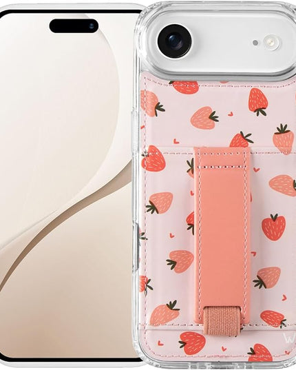 Walli Cases for iPhone 17 Air Case Aesthetic Wallet Phone Case Card Holder, Securely Holds up to 2 Cards - Cute, Trendy Phone Cover for Women, fits iPhone 17 Air, with Kickstand & Finger Strap