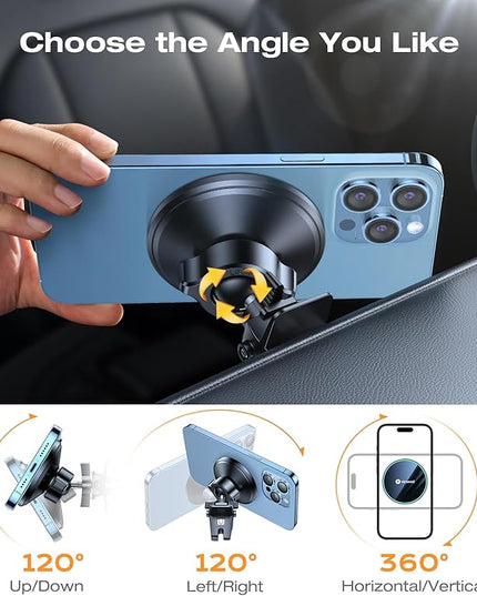 VICSEED for MagSafe Car Mount [Upgraded Strongest Magnet Power] Magnetic Phone Holder for Car Vent 360 Adjustable Magnetic Car Phone Holder Mount for iPhone 16 Pro Max 15 14 13 12 Plus Mini