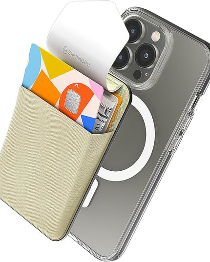 Sinjimoru Privacy Cover Magnetic Card Holder, Magnetic Phone Wallet Stick on as Credit Card Holder for MagSafe Compatible with iPhone 16 15 14 13 12 Series. M-Flap