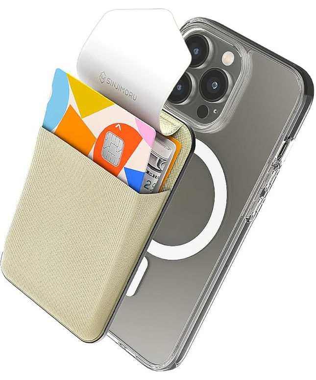 Sinjimoru Privacy Cover Magnetic Card Holder, Magnetic Phone Wallet Stick on as Credit Card Holder for MagSafe Compatible with iPhone 16 15 14 13 12 Series. M-Flap