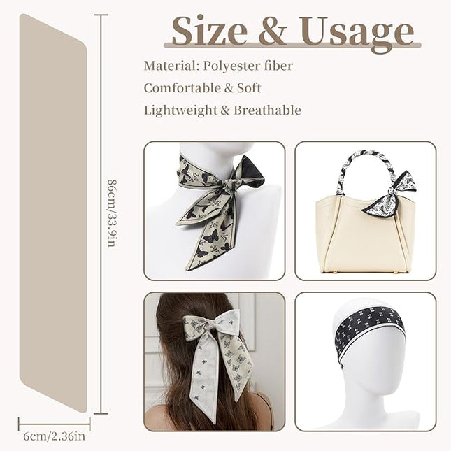 4 Pack Purse Scarf Handbags Skinny Twill Hair Scarves Narrow Neck Scarf Band Women Fashion Accessories Bag Charms