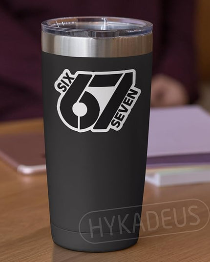 (3Pcs) Six Seven 67 Stickers Funny Gen Alpha Slang 6 7 Numbers Vinyl Decals Waterproof for Water Bottle, Laptop, Phone Case, Helmet, Scrapbooking, 3" x 2.1"