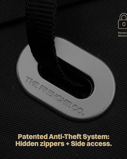 The Frenchie Co. - Anti-Theft Speed Backpack - Slim Minimalist Design - Hidden Zippers and Cut-Resistant Ballistic Nylon Construction - Secure Travel and Everyday Carry