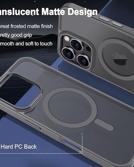 Hython Case for iPhone 16 Pro Max Case Magnetic Translucent Matte Phone Cases 6.9" [Compatible with MagSafe] Thin Slim Fit Shockproof Bumper Hard Protective Cover for Women Men Girls, Frosted Gray