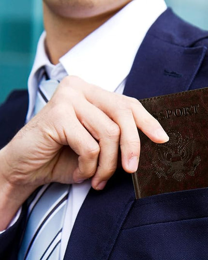 TIGARI Passport Holder for Travel Women Men, Valentines Day Gifts PU Leather Wallet Cover Case Sleeve, Waterproof Protected Document Organizer, Vacation Plane Cruise Travel Essentials