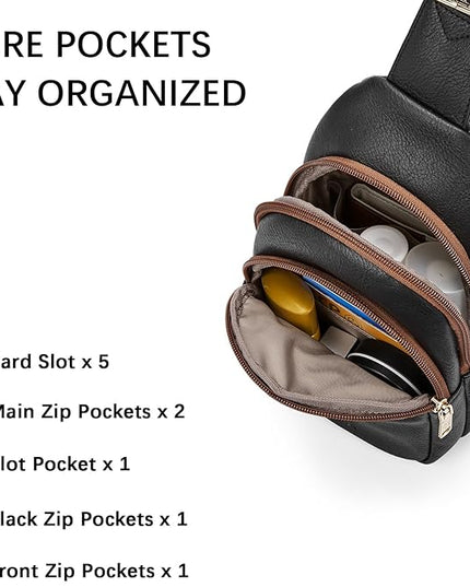 BOSTANTEN Small Sling Bag for Women Leather Crossbody Bags Fanny Pack Chest Bag for Travel
