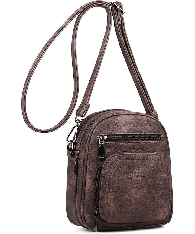 FADEON Small Purses for Women Crossbody Bags, Designer PU Leather Mini Cross Body Purse Travel Shoulder Bag Card Slots