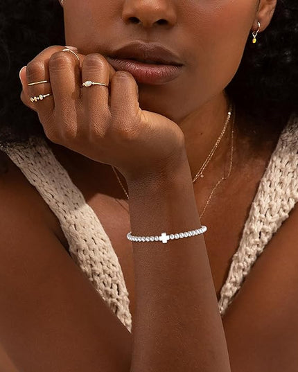 Gold Bracelets for Women 14K Gold Beaded Bracelets Stackable Bracelets for Women Gold Charm Bracelet Non Tarnish Gold Jewelry for Women Trendy