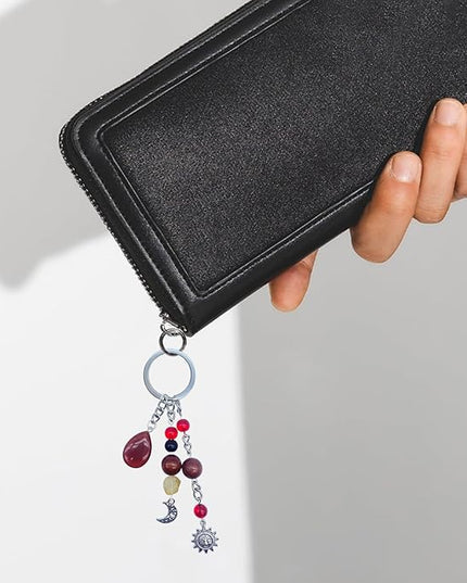 Cute Crystal Keychains Boho Key Rings for Car Keys Kawaii Bag Accessories Charms Bling Healing Teardrop Keyring Handmade