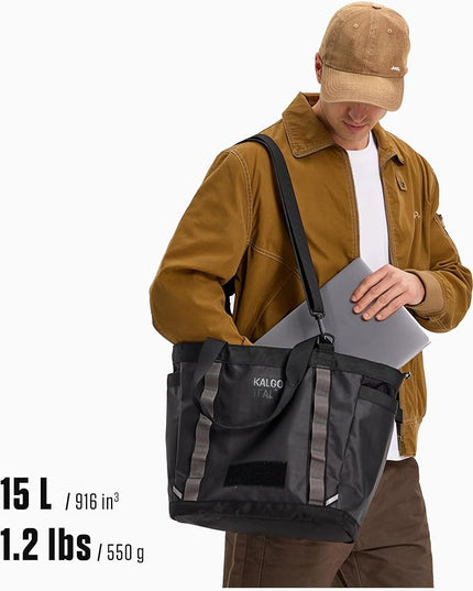 Utility Tote 15L, Over Shoulder & Crossbody Carry, Water Repellent, Full Zip, Laptop Sleeve