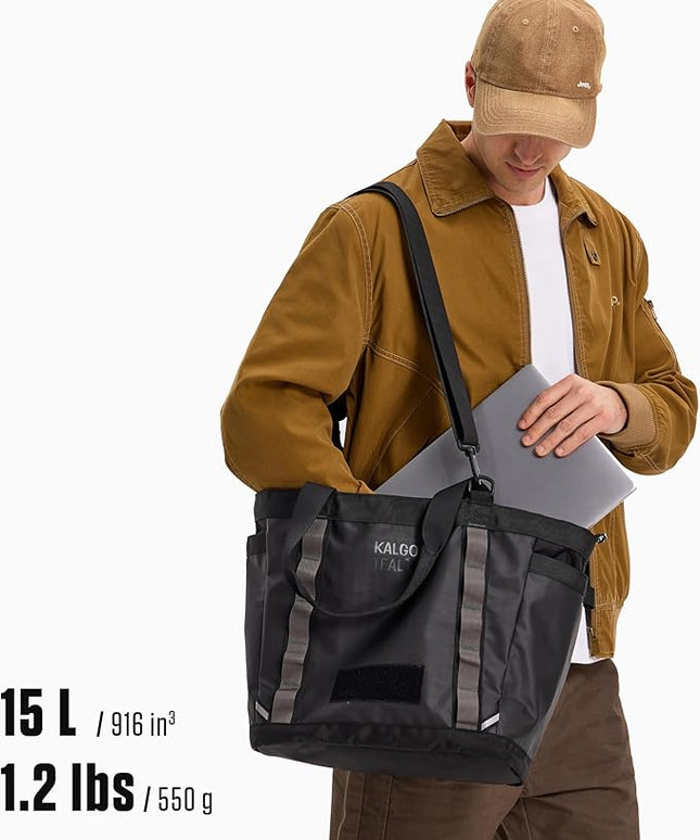 Utility Tote 15L, Over Shoulder & Crossbody Carry, Water Repellent, Full Zip, Laptop Sleeve