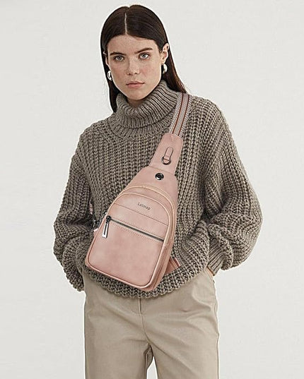Sling Bag For Women Faux Leather Small Casual Daypack Backpack Fanny Pack Crossbody Chest Bags Purse