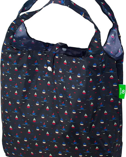 ECO CHIC Foldable Reusable Grocery Bags - Lightweight, Recycled & Reusable Shopping Bag - Waterproof Packable Tote