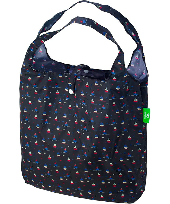 ECO CHIC Foldable Reusable Grocery Bags - Lightweight, Recycled & Reusable Shopping Bag - Waterproof Packable Tote