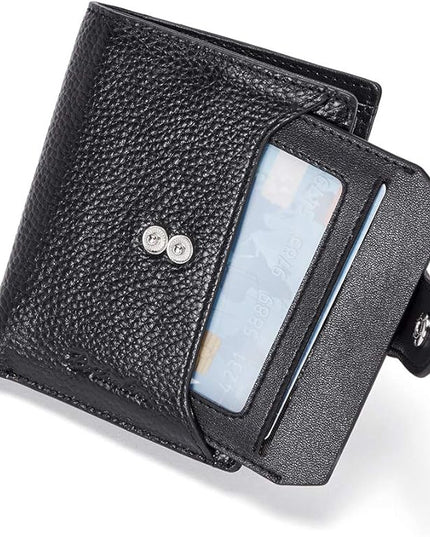 BOSTANTEN Women Leather Wallet RFID Blocking Small Bifold Zipper Pocket Wallet Card Case Purse with ID Window