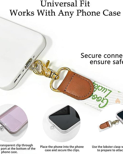Cell Phone Lanyard Crossbody Wrist Strap, Adjustable Good Lucky Phone Lanyard Wrist for Phones, Keychain, Wallet and ID Card – Universal Set