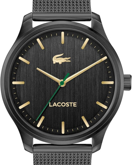 Lacoste Lisbon Men’s Quartz Watch - Three-Hand Sunray Dial with Stick Indexes, Polished Case, Crocodile Logo - Modern, Classic Timepiece - Gift for Him 42mm