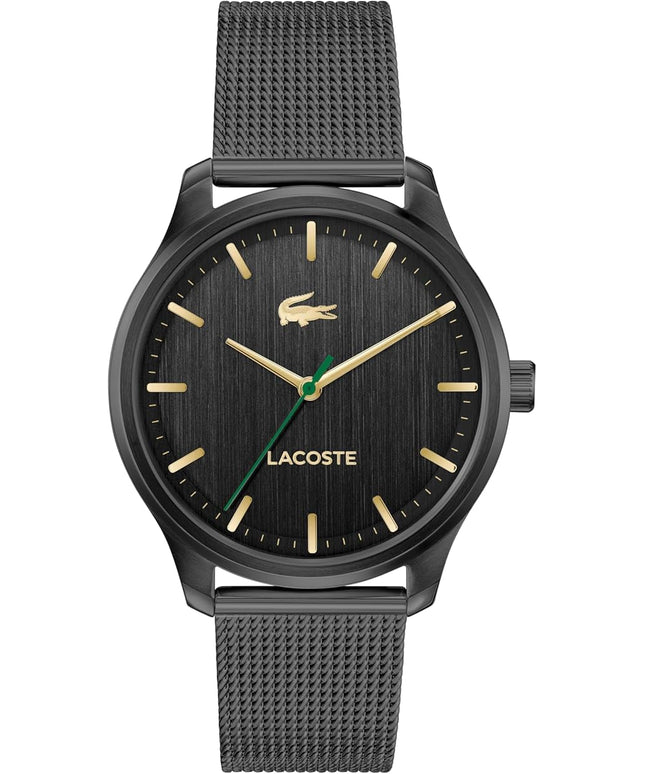 Lacoste Lisbon Men’s Quartz Watch - Three-Hand Sunray Dial with Stick Indexes, Polished Case, Crocodile Logo - Modern, Classic Timepiece - Gift for Him 42mm