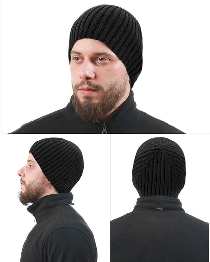 choshion Wool Knit Fisherman Beanie Hat for Men Women,Cuffless Warm Short Cuff Beanies Toboggan Ski Hats Winter Skull Cap