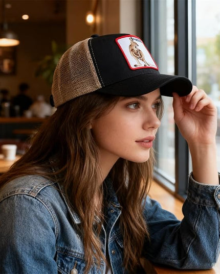Classic Unisex Various Animal Series Embroidery Farm Adjustable Mesh Snapback Trucker Hat