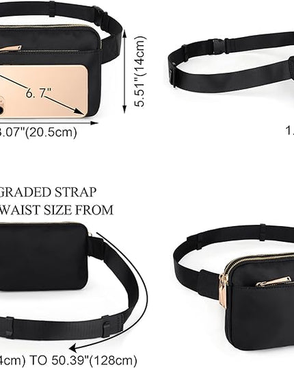 UTO Fanny Pack for Women Crossbody Trendy Fashion Belt Purse Chest Waist Hip Bumbag for Outdoor Shopping Travel Hiking