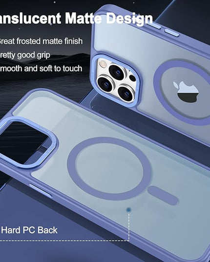 Hython Case for iPhone 14 Pro Case Magnetic Translucent Matte Phone Cases 6.1" [Compatible with MagSafe] Thin Slim Fit Shockproof Bumper Hard Protective Cover for Women Men Girls, Light Blue