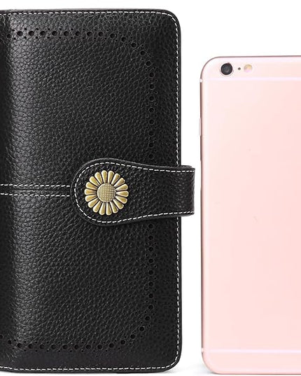 SENDEFN Wallets for Women Leather Credit Card Holder with RFID Blocking Large Capacity Wristlet | with RFID Blocking, Large Capacity, Wristlet, with RFID Blocking, Large Capacity, Wristlet