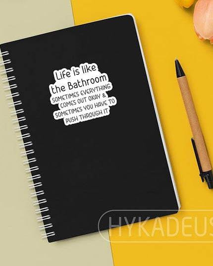 (3Pcs) Funny Life is Like The Bathroom Sticker, Restroom Humor, Sarcastic Vinyl Stickers, Waterproof Decals for Bathroom, Laptop, Water Bottle, Phone Case, 3" x 2.5 "