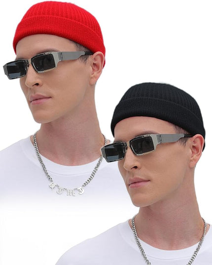 ROYBENS Thin Swag Wool Short Fisherman Beanie for Men Women, Knit Cuff Trawler Beanie Watch Hat, Soft Spring Fall Skull Cap