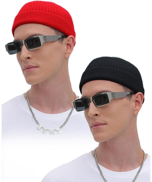 ROYBENS Thin Swag Wool Short Fisherman Beanie for Men Women, Knit Cuff Trawler Beanie Watch Hat, Soft Spring Fall Skull Cap