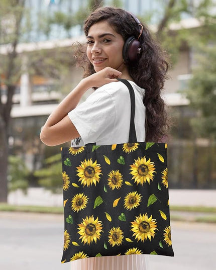 AUSVKAI Canvas Tote Bag Aesthetic for Women, Cute Reusable Cloth Cotton Bags for College Shopping Beach Grocery Trendy Gifts