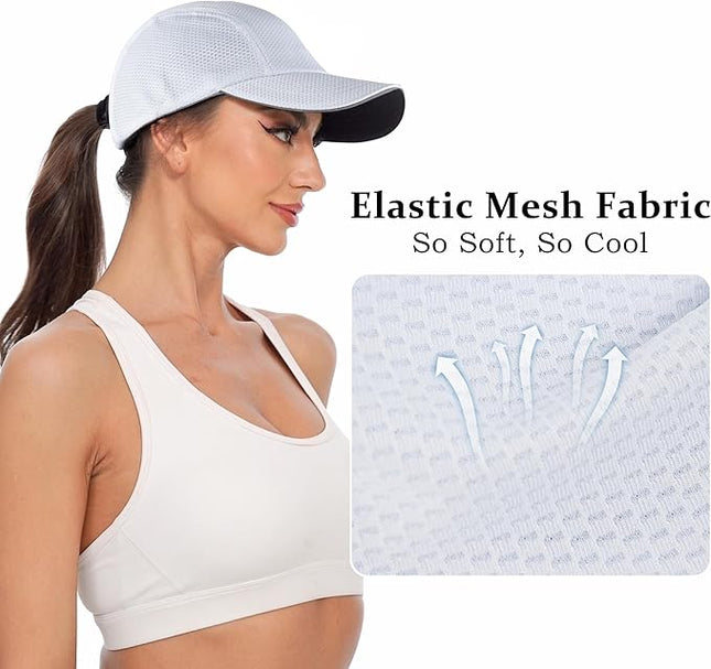 GADIEMKENSD Women's Race Day Running Cap Performance Mesh Hat - Excellent Ventilation, Lightweight, Reflective Safety