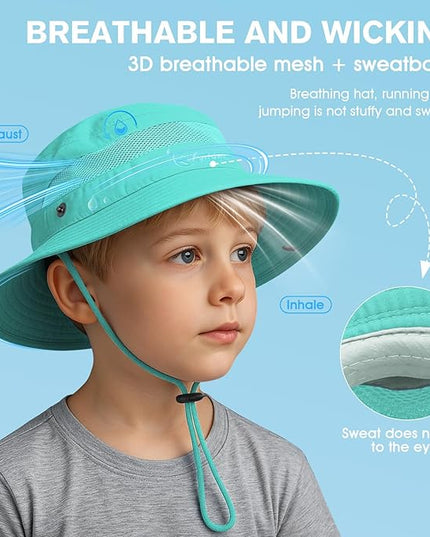 Century Star Outdoor Kids Sun Hat UPF 50+ Quick Dry Adjustable Bucket Hat Windproof Waterproof Beach Fishing Safari Hat