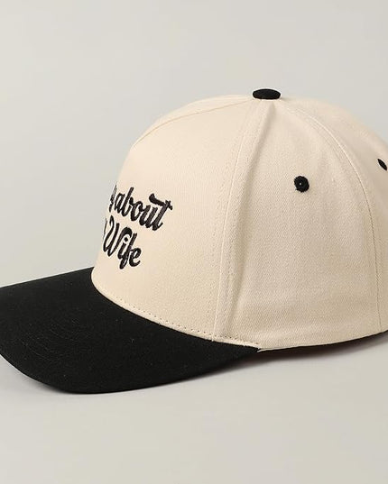 MIRMARU Two-Tone Vintage Canvas Trucker Hats for Men & Women, Adjustable Size Baseball Caps with Trendy Embroidered Design