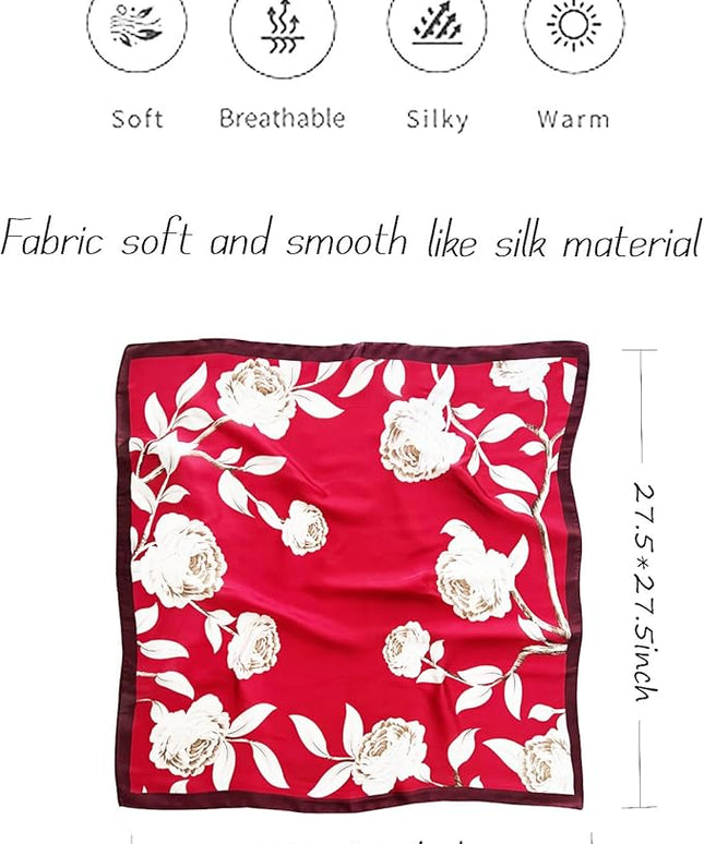 Satin Bandanas Head Scarf For Women Hair Scarves Accessories Lightweight Fashion Wrap Neck Silk Sleeping Headscarf