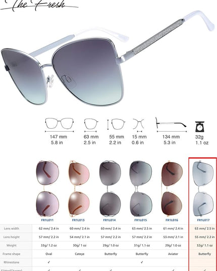 The Fresh Classic Crystal Elegant Women Beauty Design Sunglasses Gift Box