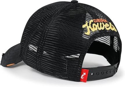 ililily Premium Howels Embroidery Vintage Baseball Cap Distressed Trucker Hat