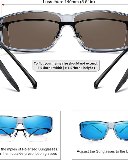 MEETSUN Fit Over Glasses Sunglasses for Men Women,Wrap Around Sunglasses Polarized UV400 Protection