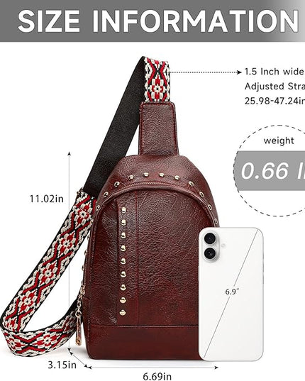 FALAN MULE Crossbody Bags for Women Trendy Leather Sling Chest Bag Fanny Packs for Women