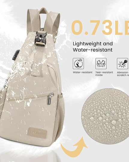 LOVEVOOK Sling Bag for Women Casual Daypack Nylon Crossbody Sling Backpack Travel Shoulder Bag Hiking Daypack
