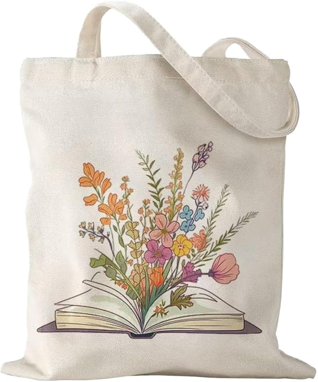 Canvas Tote Bag with Zipper Handles for Women Bridesmaid Birthday Wedding Mother Ladies Shopping Gift Bags