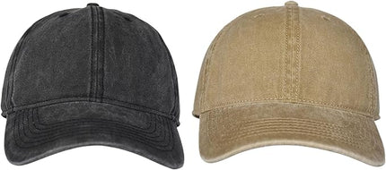 YEANIY Vintage Washed Cotton Plain Baseball Caps Adjustable Unstructured Soft Blank Casual Dad Ball Hats for Men Women