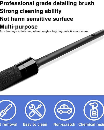 9pcs Auto Car Detailing Brush Set/ Interior Cleaning Kit Includes 5 Soft Premium Detail Brush, 3 Wire Brush & 1 Vent Cleaning Brush for Cleaning Interior, Dashboard, Engines, Leather, Wheel