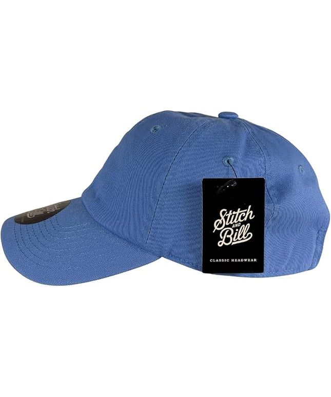 Stitch and Bill Mens Athletic Deep-Crown Baseball Cap 100% Soft Cotton Unstructured Dad Hat Outdoors Adjustable