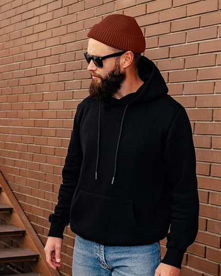 ROYBENS Swag Wool Knit Cuff Short Fisherman Beanie for Men Women, Winter Warm Hats