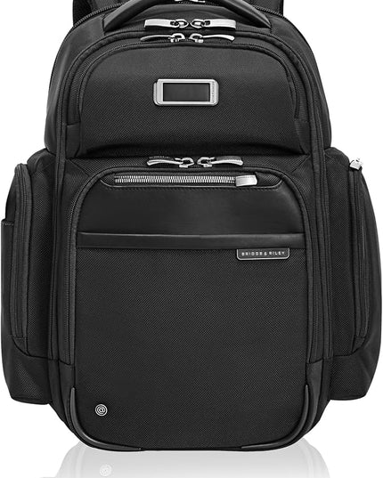 Briggs & Riley Large Cargo Backpack for Women & Men - Laptop Backpack, For Work & Travel, Spacious & Durable, Padded Straps, Fits up to 17" Laptop - @work Collection, Black