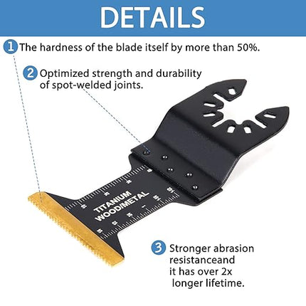 20 Pcs Oscillating Saw Blades Universal Wood Plastics Metal Titanium Multitool Blades Kits Fit Dewalt Rockwell Milwaukee Makita Bosch